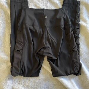 Lululemon crisscross black mesh leggings